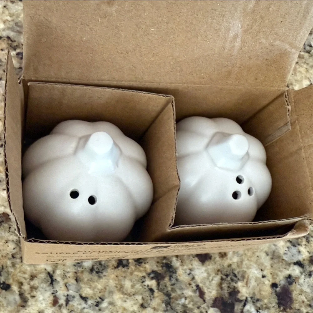 Farmhouse Pumpkin Salt Pepper Shaker Set Thanksgiving Decor